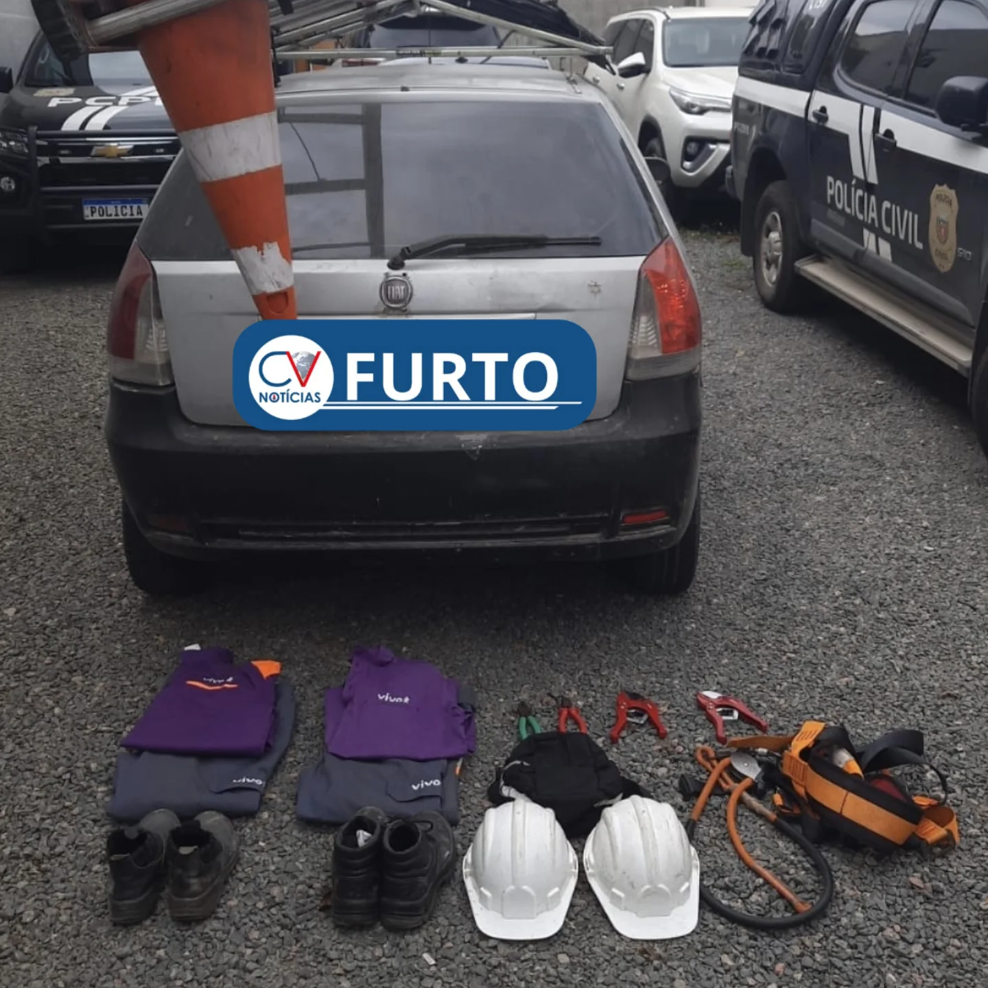 Suspeitos de furto de cabeamento de cobre são presos pela Polícia Militar em Campo Largo