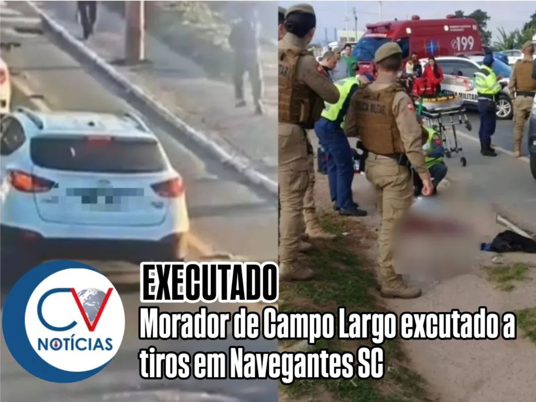 ​Homem de Campo Largo é executado no meio da rua em SC e tinha 27 passagens policiais