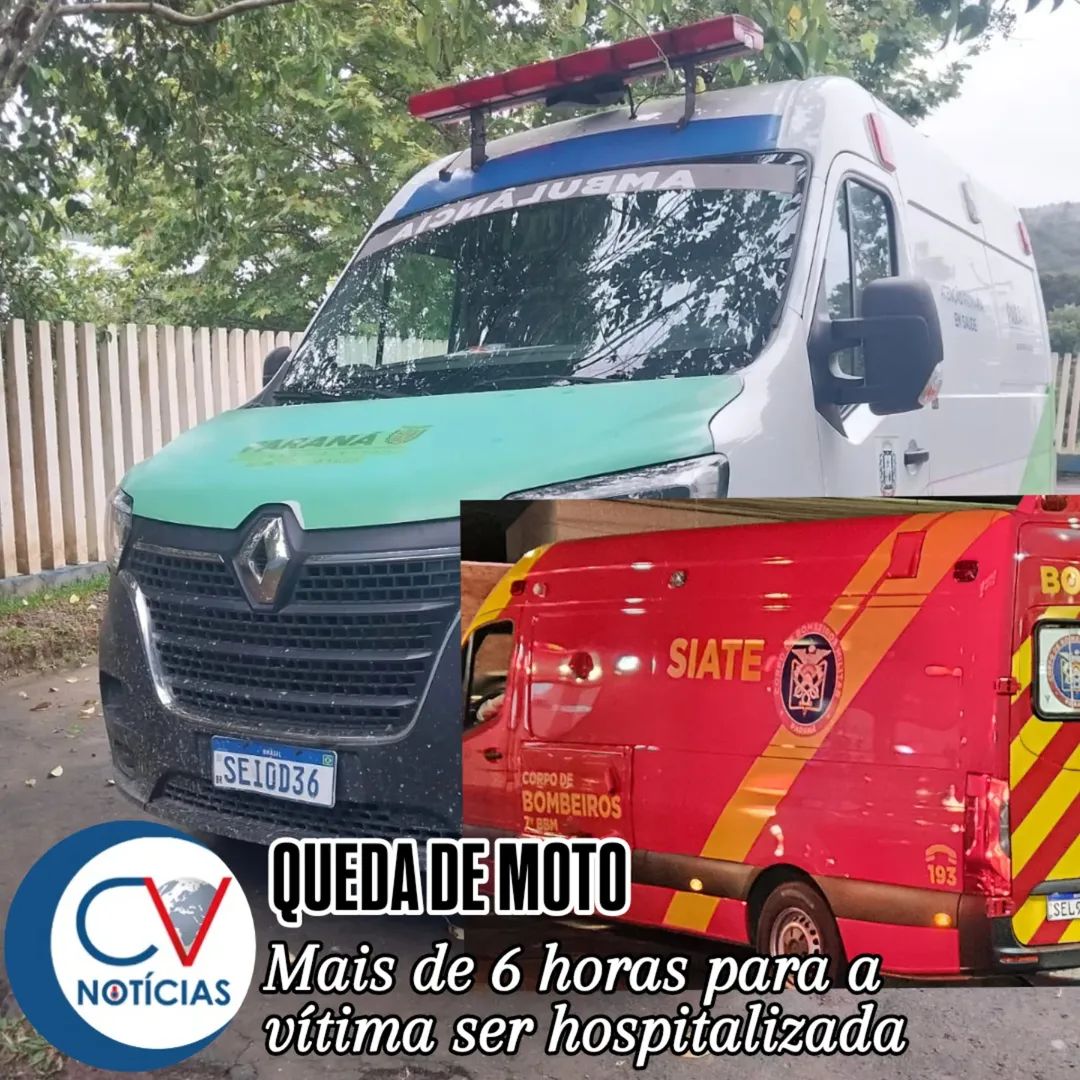 Motociclista fica ferido após acidente na Estrada do Cerne em Campo Largo