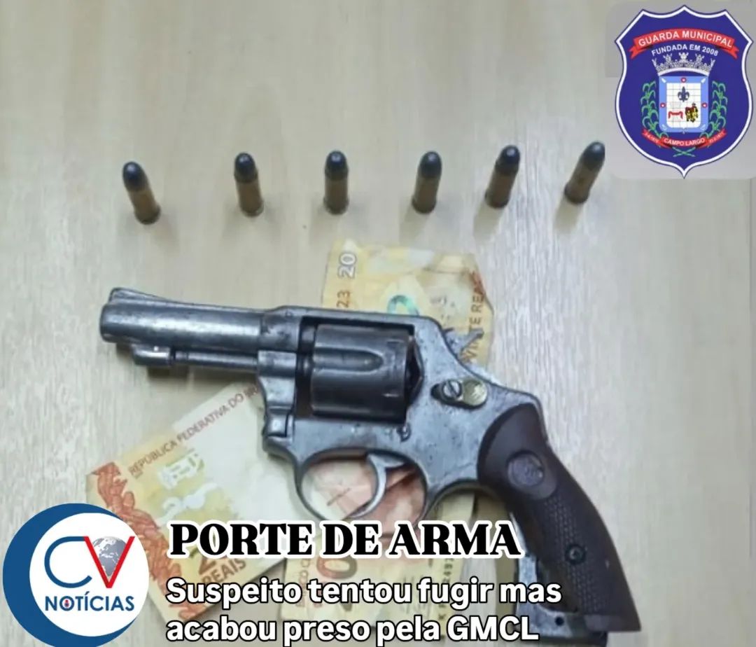Homem é preso por porte ilegal de arma em Campo Largo