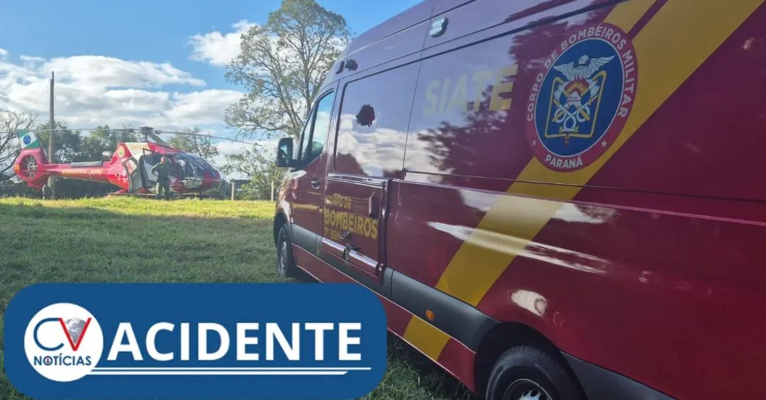 Adolescente de 17 anos fica gravemente ferido em acidente entre carro e moto em Balsa Nova