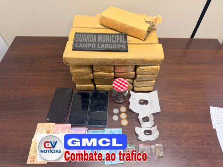Guarda Municipal de Campo Largo apreende mais de 15 kg de drogas em abordagem na antiga 277