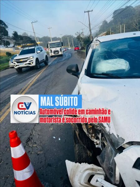 Motorista sofre mal súbito e colide com caminhão em Campo Largo