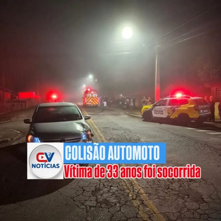 Motociclista é socorrido pelos Bombeiros após acidente em Campo Largo
