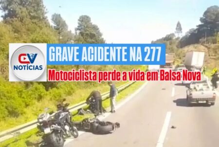 Grave acidente na BR-277 deixa um morto e um ferido grave em São Luiz do Purunã