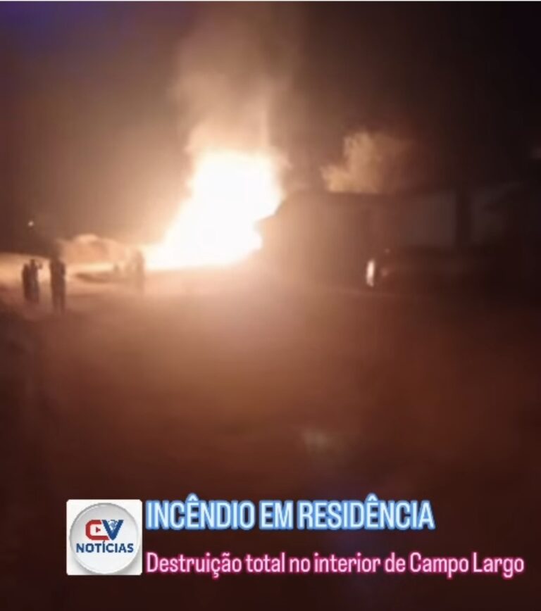 Família perde tudo em incêndio em residência na Vila dos Gonçalves, interior de Campo Largo