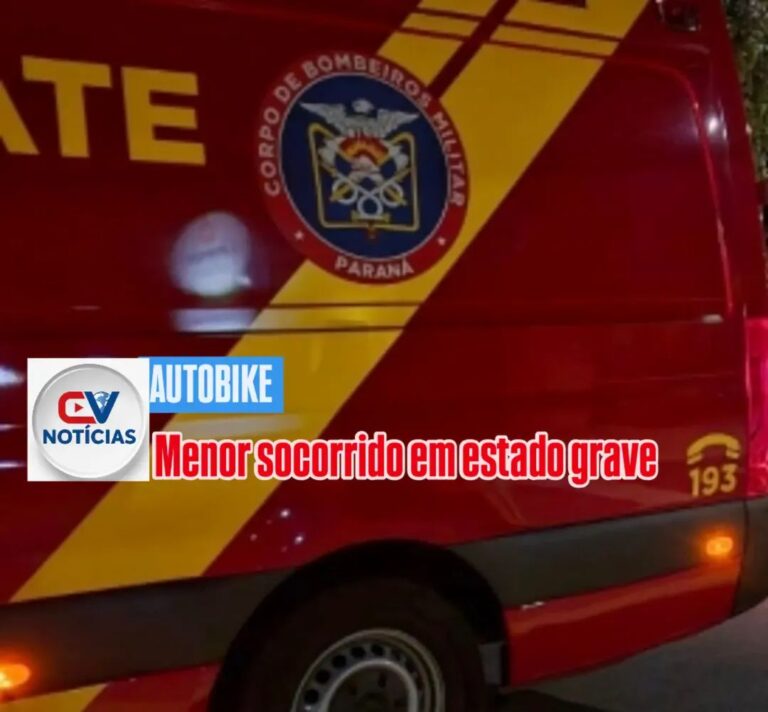 Adolescente de 17 anos fica gravemente ferido após colisão entre carro e bicicleta em Campo Largo