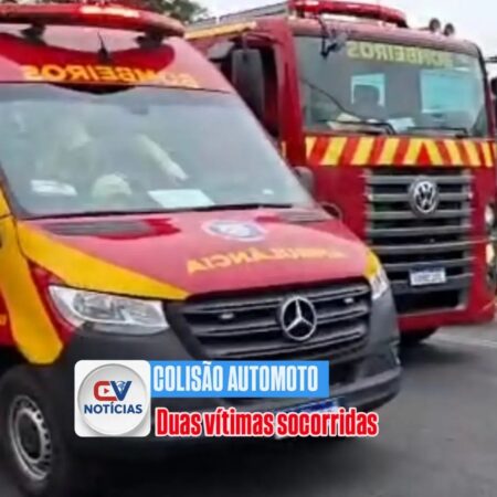 Colisão entre carro e motocicleta deixa duas pessoas feridas em Campo Largo