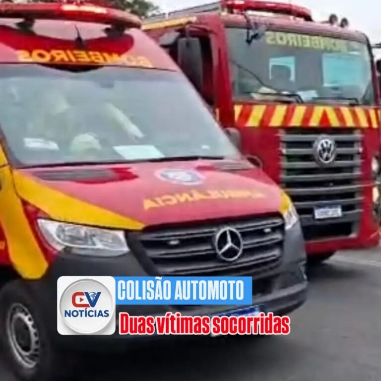 Colisão entre carro e motocicleta deixa duas pessoas feridas em Campo Largo